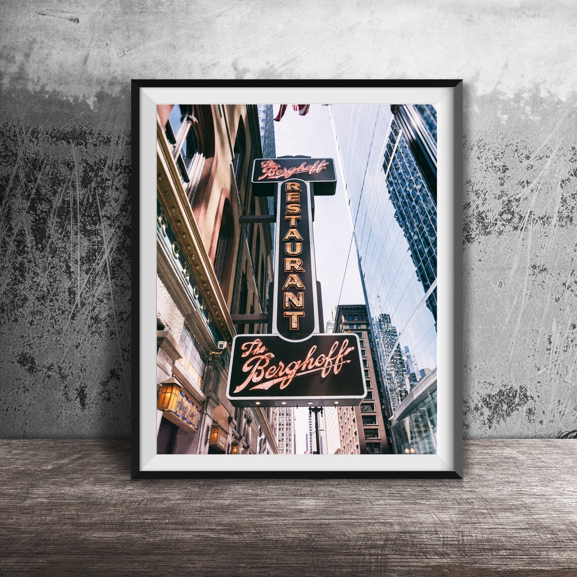 The Berghoff Chicago Loop Neon Sign, Travel Poster