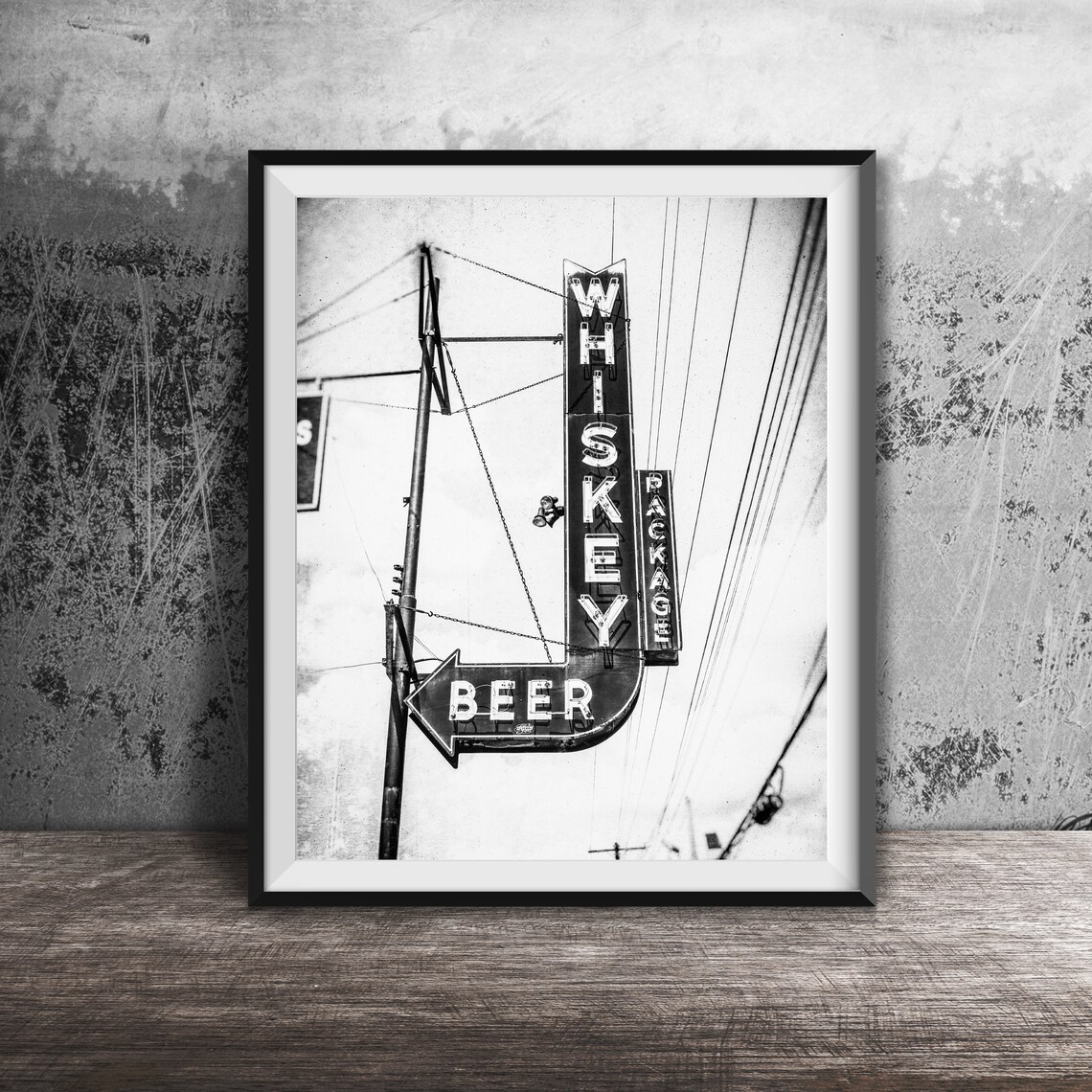 Whiskey Beer Retro Neon Sign, Mid-Century Kitchen Art Print - Image 2