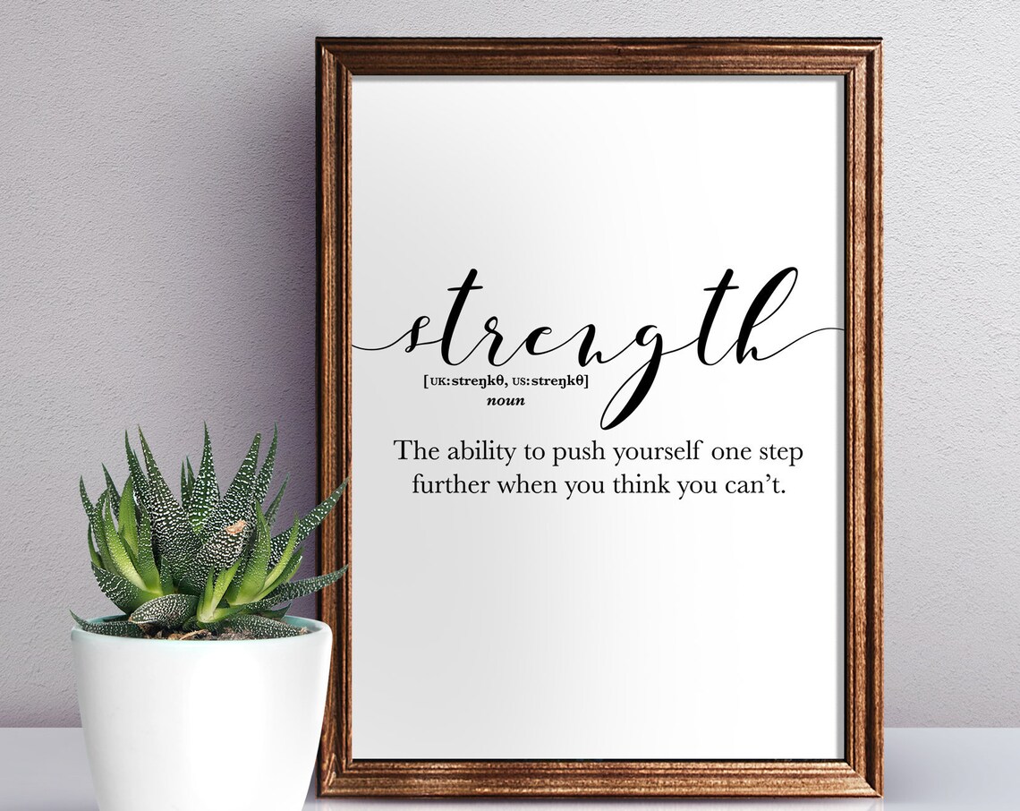 Strength Definition Typography Quote Art Print - Image 3