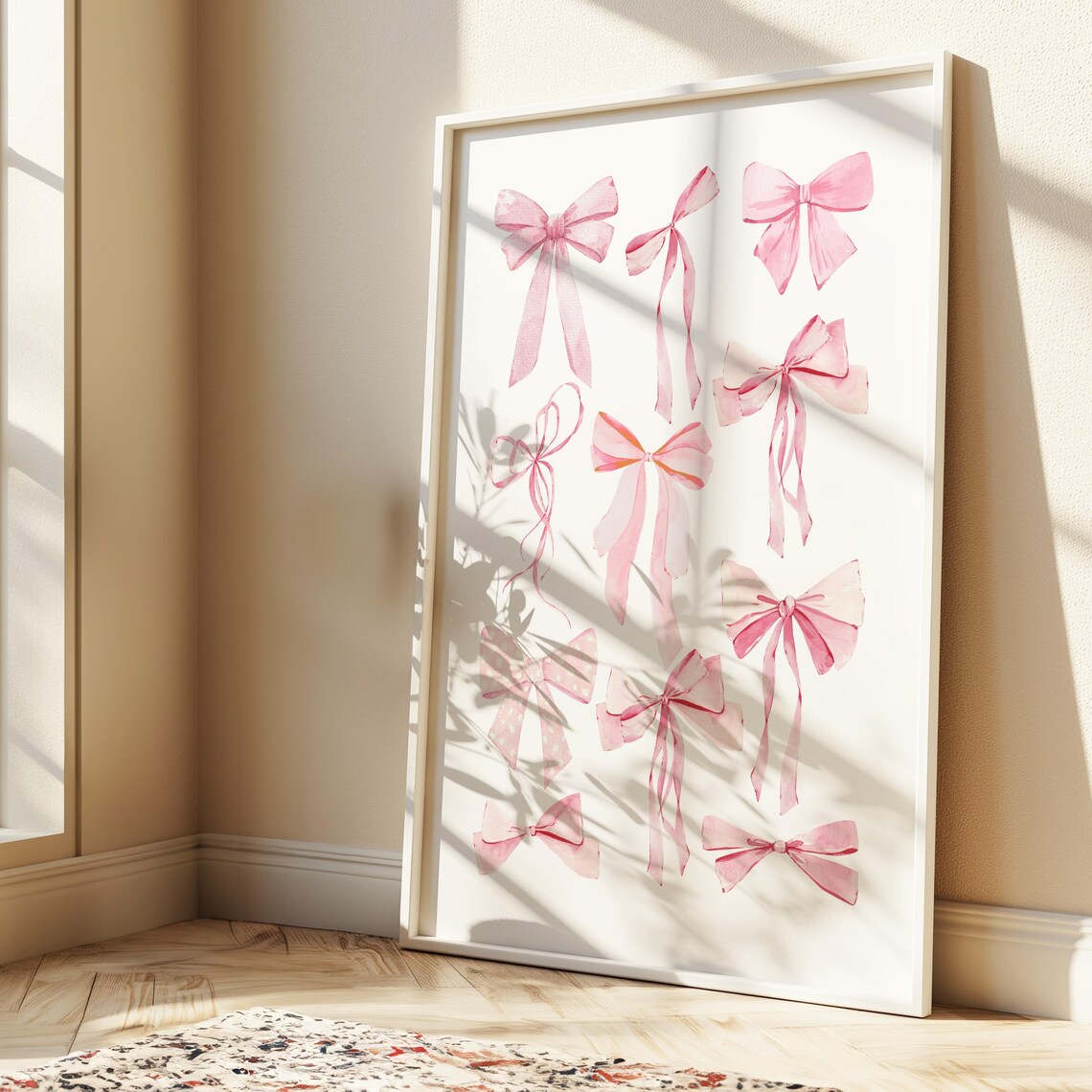 Pink Watercolor Ribbon Bows Coquette Trendy Room Decor Wall Poster - Image 4