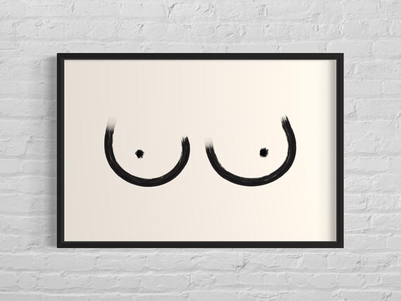 Minimalist Line Art Body Positive Beige Feminine Wall Decor Poster