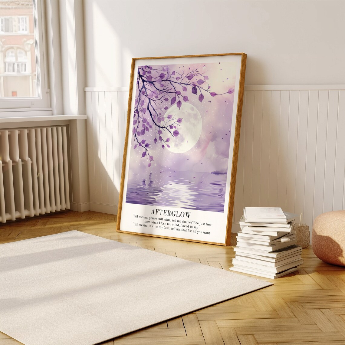 Afterglow Taylor Swift Lover Watercolor Lavender Moon Lake Art Print - Image 3
