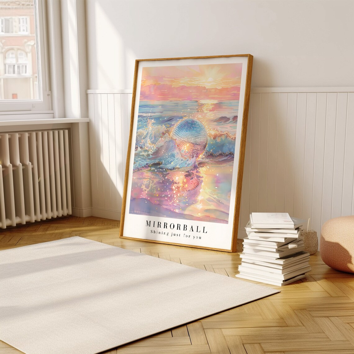 Mirrorball Folklore Watercolor Disco Beach Art Print - Image 3