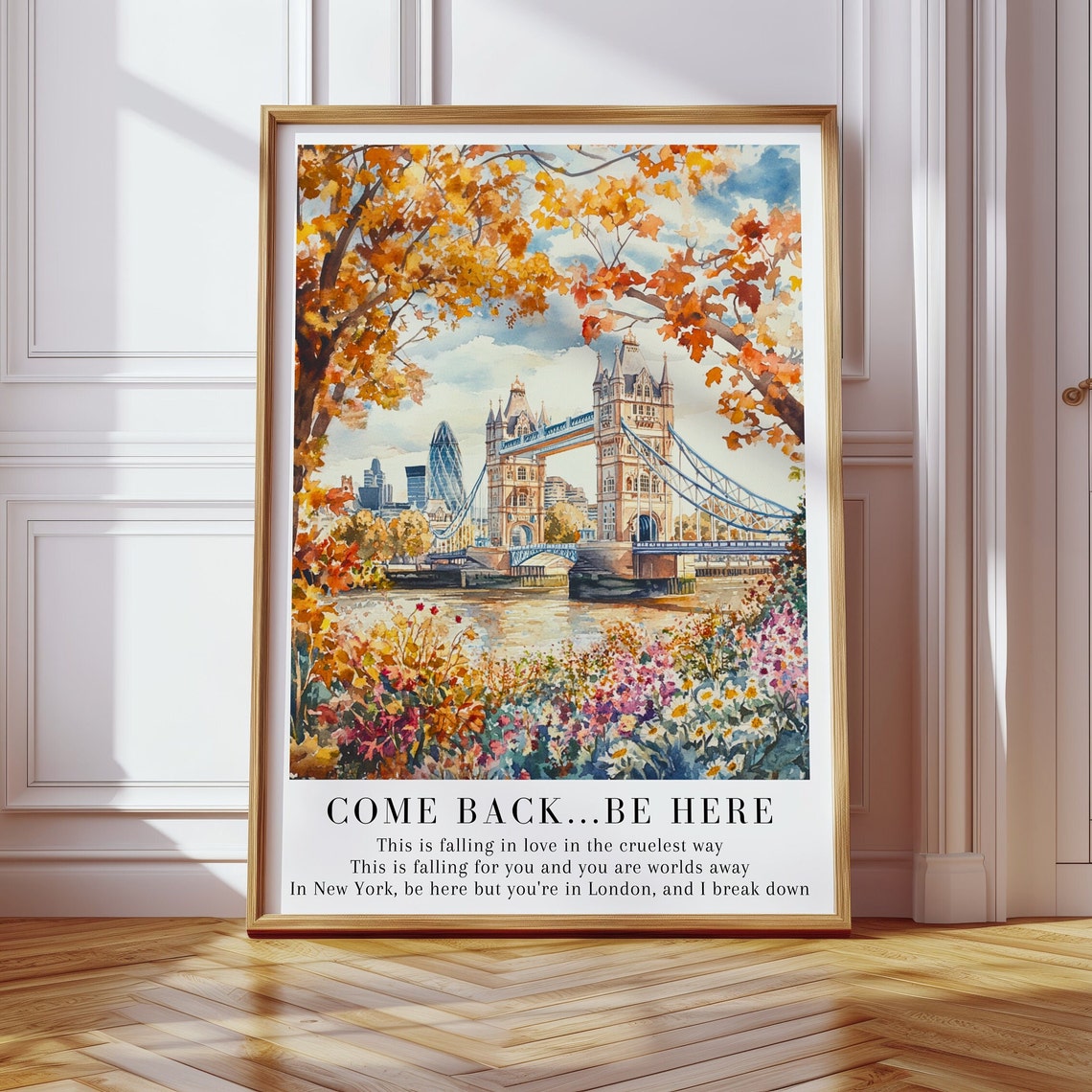 Taylor Swift Come Back Be Here Tower Bridge Autumn Watercolor Poster - Image 2