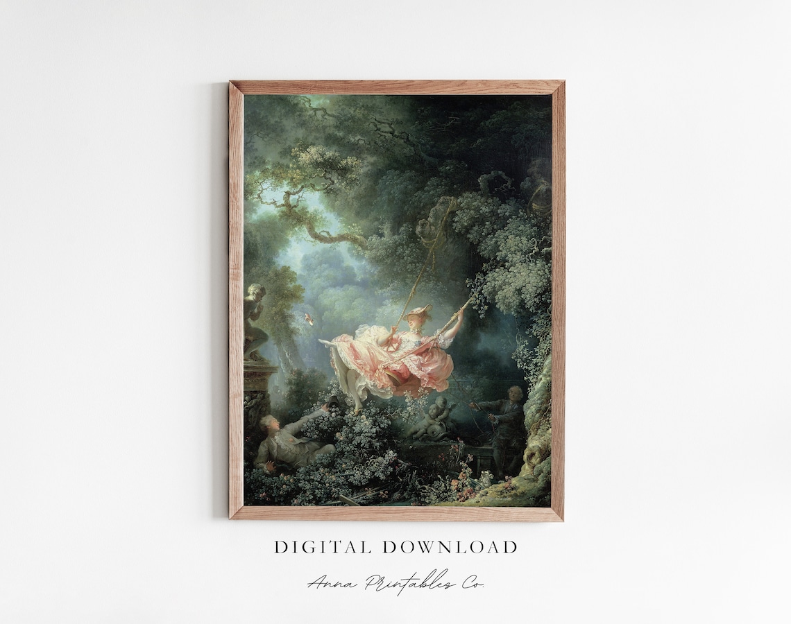The Swing by Jean-Honoré Fragonard, Vintage Art Print