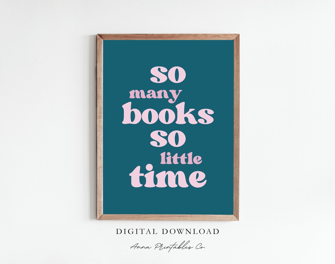 So Many Books, So Little Time Retro Poster