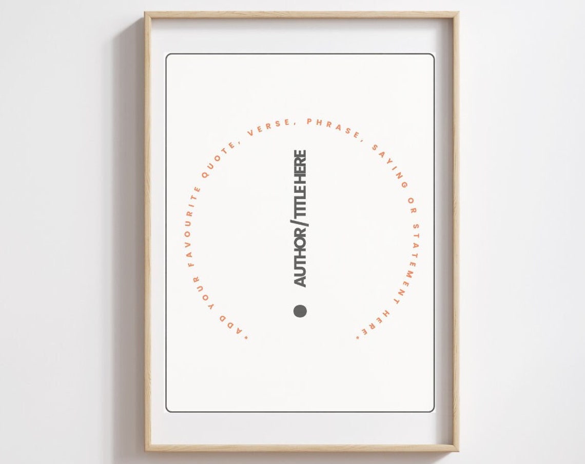 Personalized Custom Quote Typography Circular Text Design Wall Art