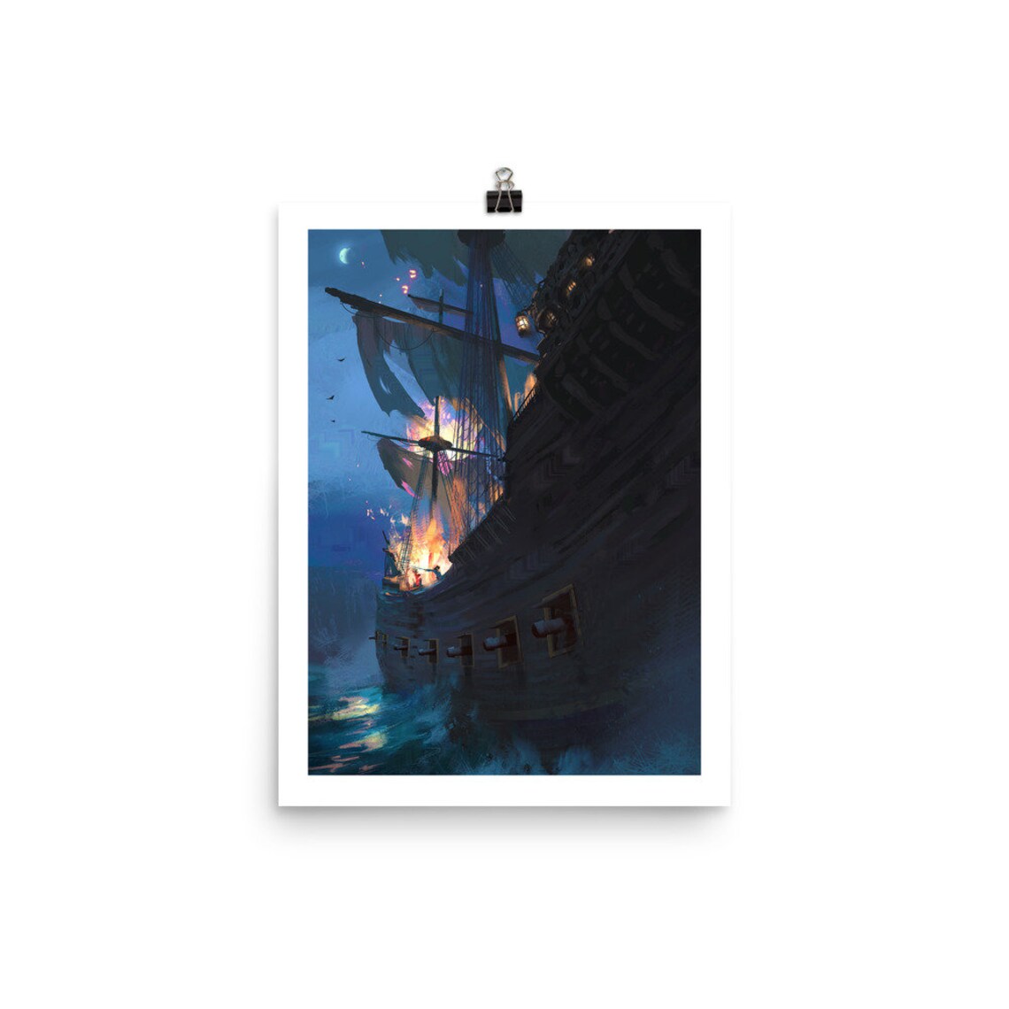 Pirate Ship Art Print, Nautical Adventure Poster - Image 2