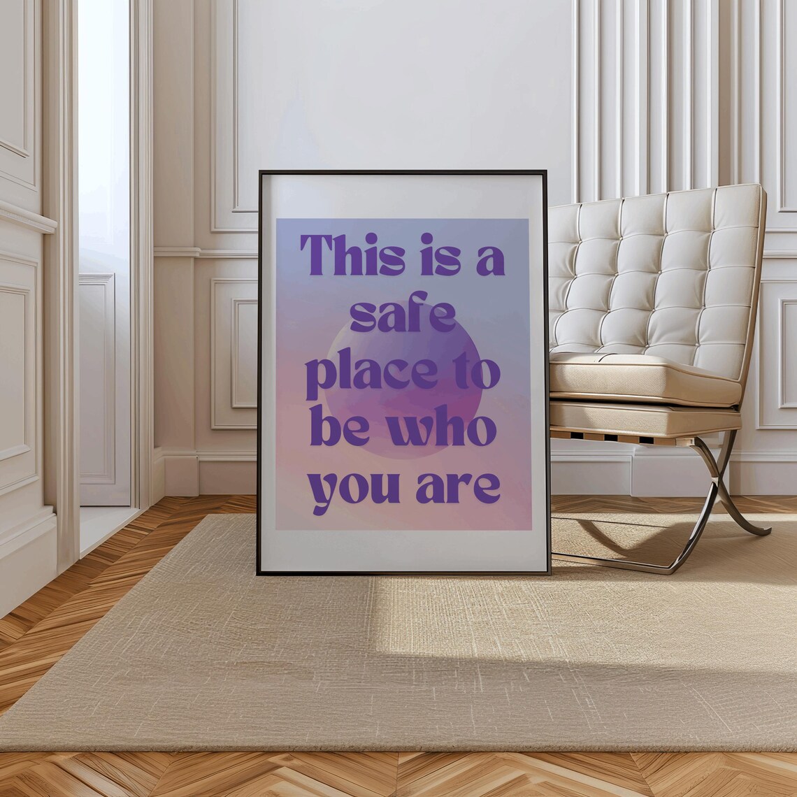 Safe Space Yoga Room Decor Mindset Art Print - Image 2