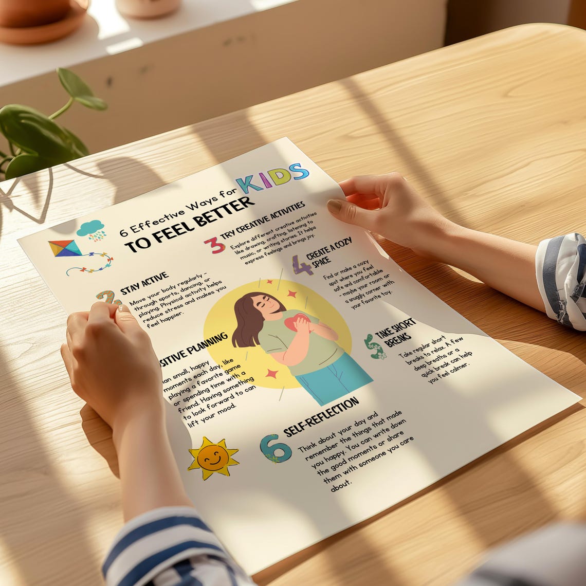 Kids Mental Health Art Six Ways To Feel Better Calm Corner Print - Image 2