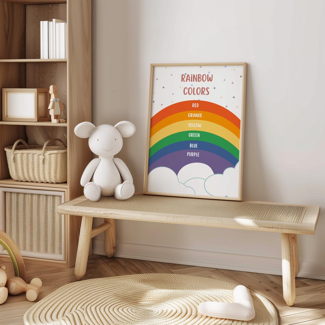 Rainbow Colors Preschool Toddler Learning Chart Wall Decor Poster - Image 2