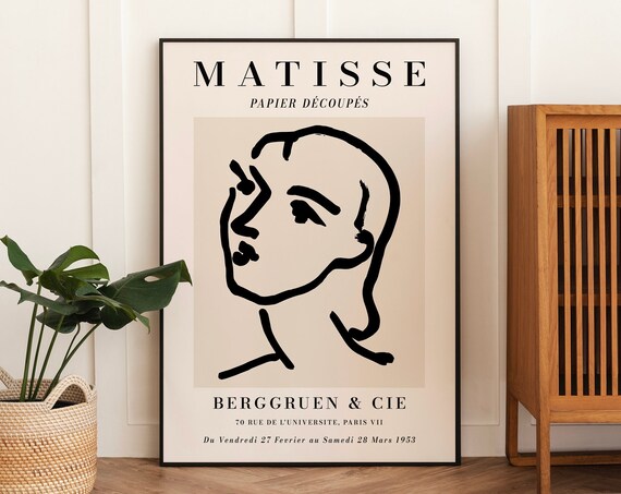 Matisse Face Line Drawing Berggruen Paris 1953 Exhibition Art Print