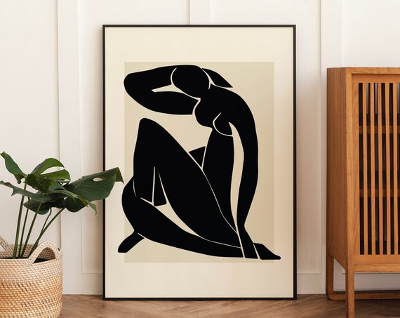 Matisse Exhibition Print Black Nude Art Matisse Paper Cut Outs Wall Art Neutral Art Print Black And White Wall Art
