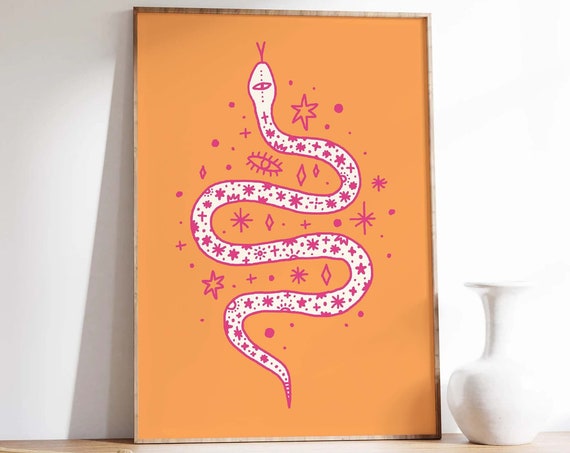 Snake Print Art Western Art Print Country Wall Art Wild West Art Cowgirl Print Western Decor