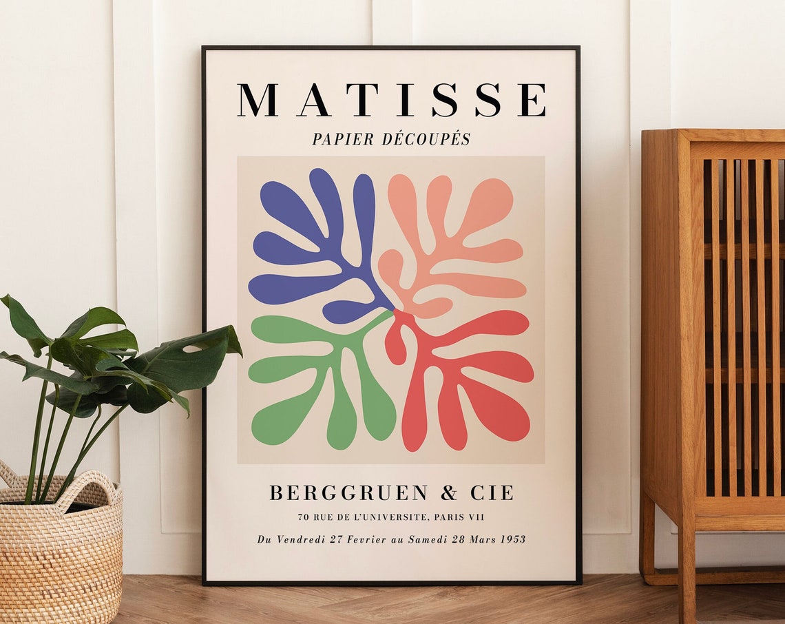Matisse Papier Decoupes 1953 Paris Exhibition Abstract Art Poster