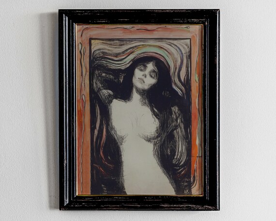 Edvard Munch Madonna Symbolist Lithograph Print for Gothic Home Decor