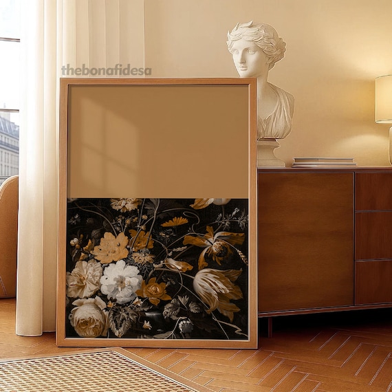Moody Floral Art Print Dark Academia Vintage Oil Painting