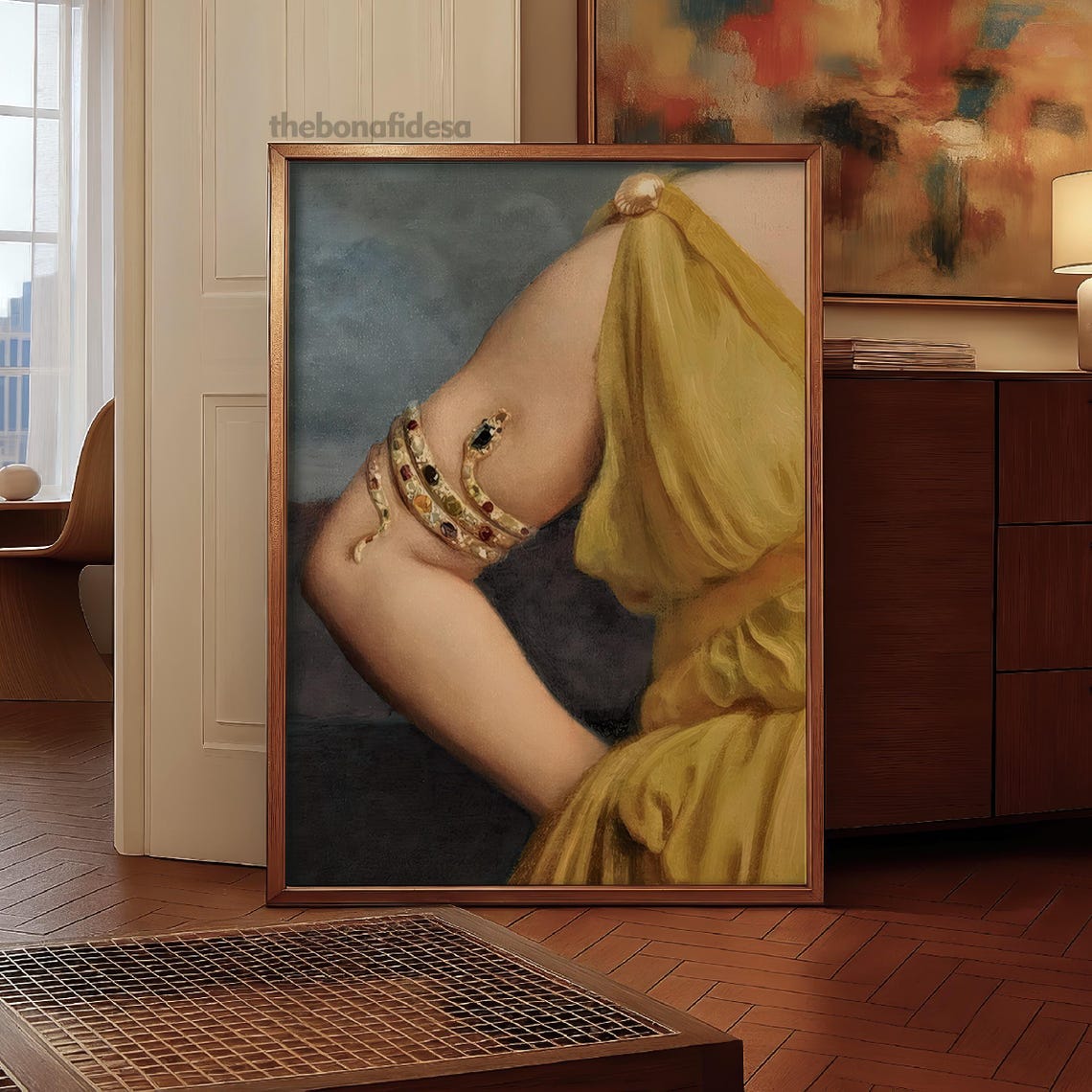 Serpent Bangle Classical Painting Antique Woman Detail Art Print