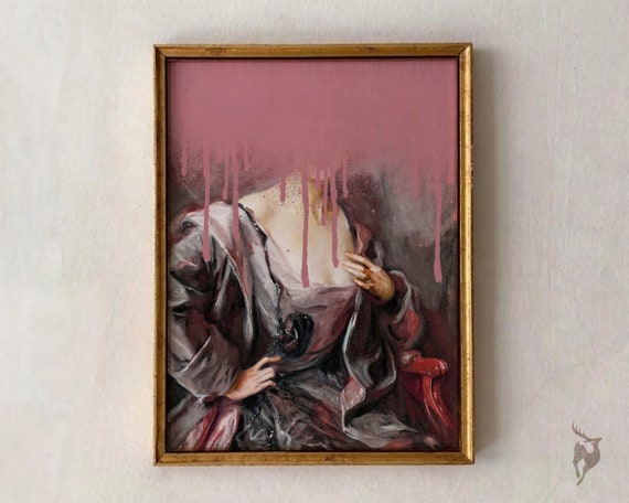 Absurdist Art Renaissance Thebonafidesa Absurd Baroque Print Absurdism Decor Eclectic Gallery Wall Woman Portrait