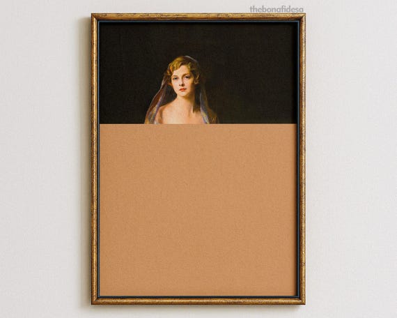 Altered Vintage Female Portrait Poster Modern Collage Art Print Living Room Wall Decor