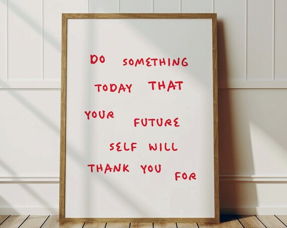 Motivational Quote Art Print Trendy Red Typography