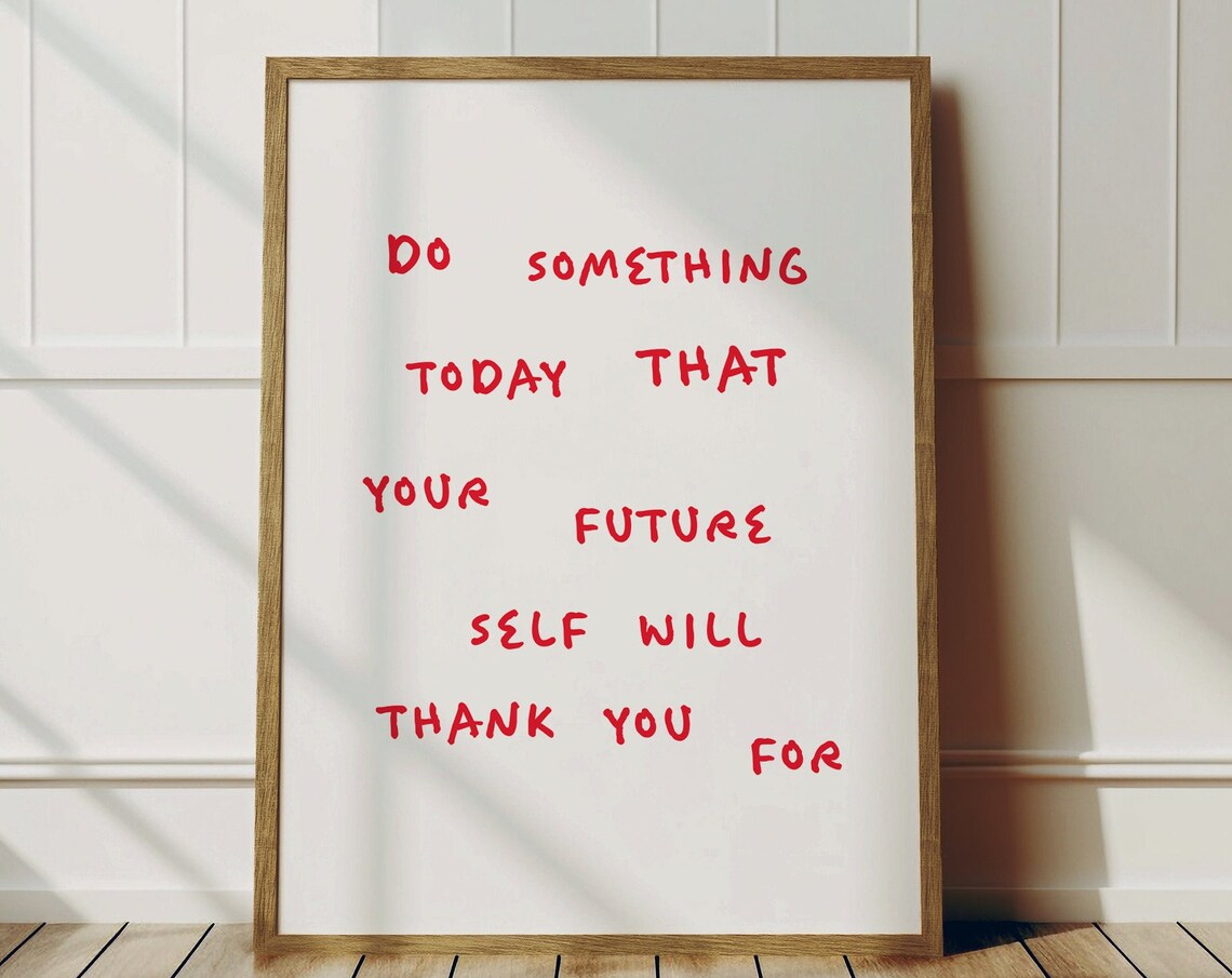 Motivational Quote Art Print Trendy Red Typography