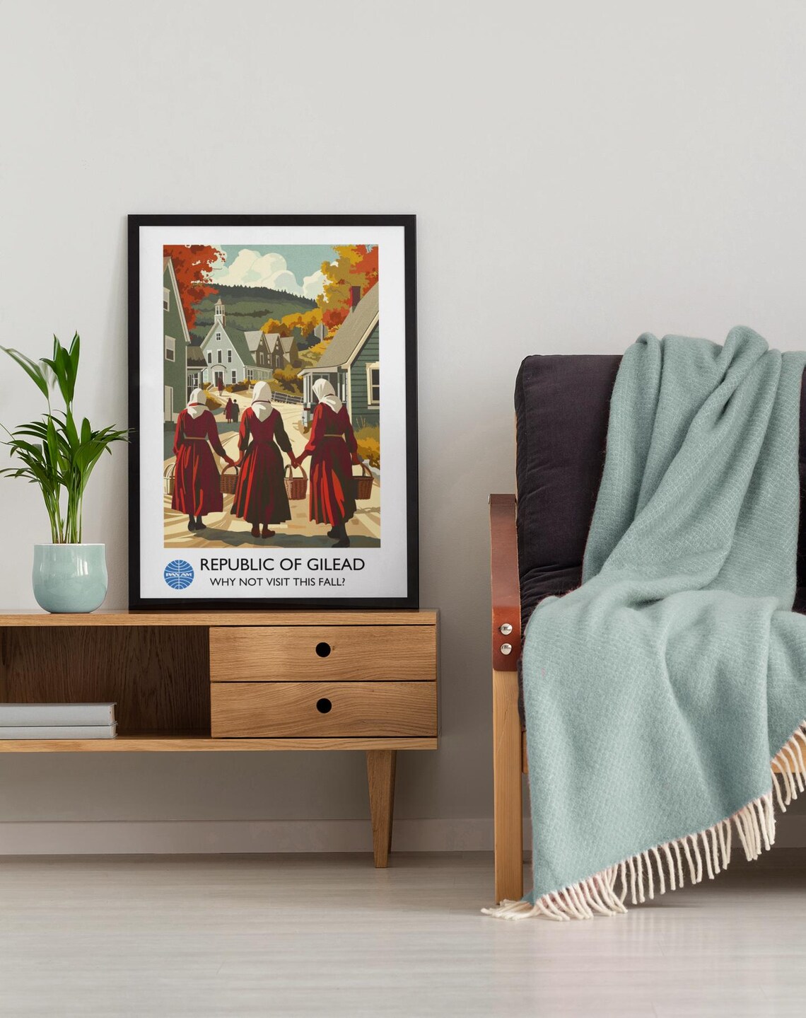Republic Of Gilead Autumn Village Vintage Dystopian Travel Poster - Image 3