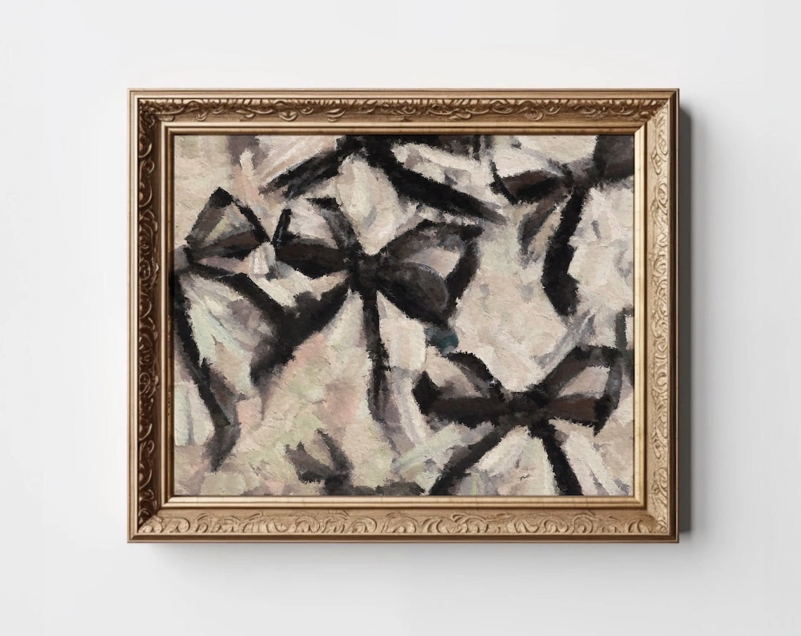 Abstract Bow Painting Vintage Coquette Art Print