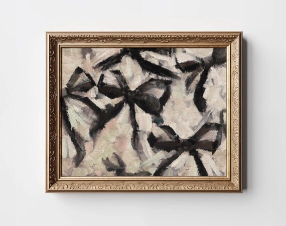 Abstract Bow Painting Vintage Coquette Art Print