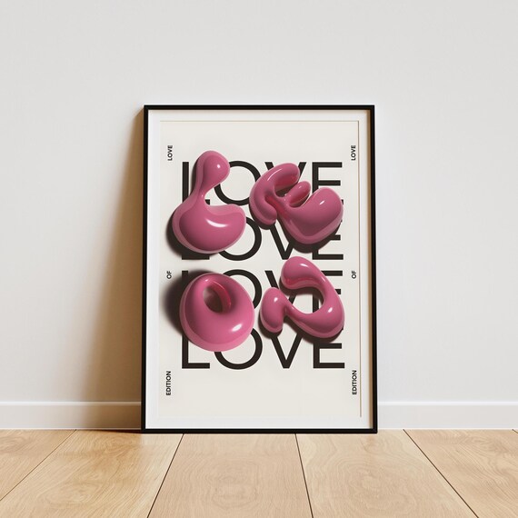 Love Art Print Edition Of Love Typography Contemporary Love Decor Statement Piece Modern Graphic Art Statement Wall Decor Home Decor