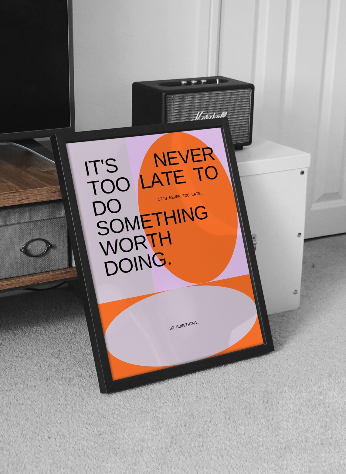 Its Never Too Late Inspirational Print Motivational Wall Art Positive Quote Poster Abstract Wall Decor Modern Minimalist Typography - Image 2