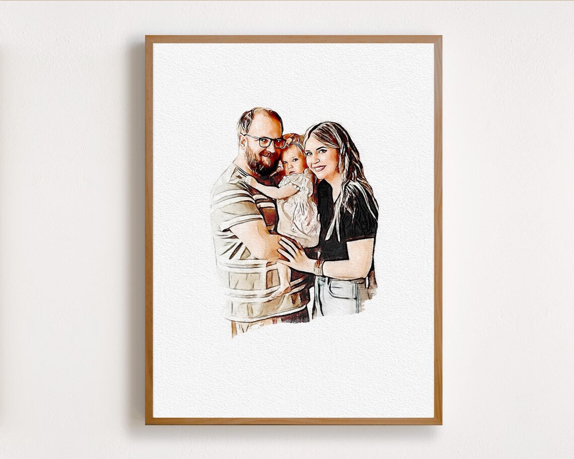 The Hopkins Family Big Family Group Watercolor Reunion Keepsake Poster - Image 8