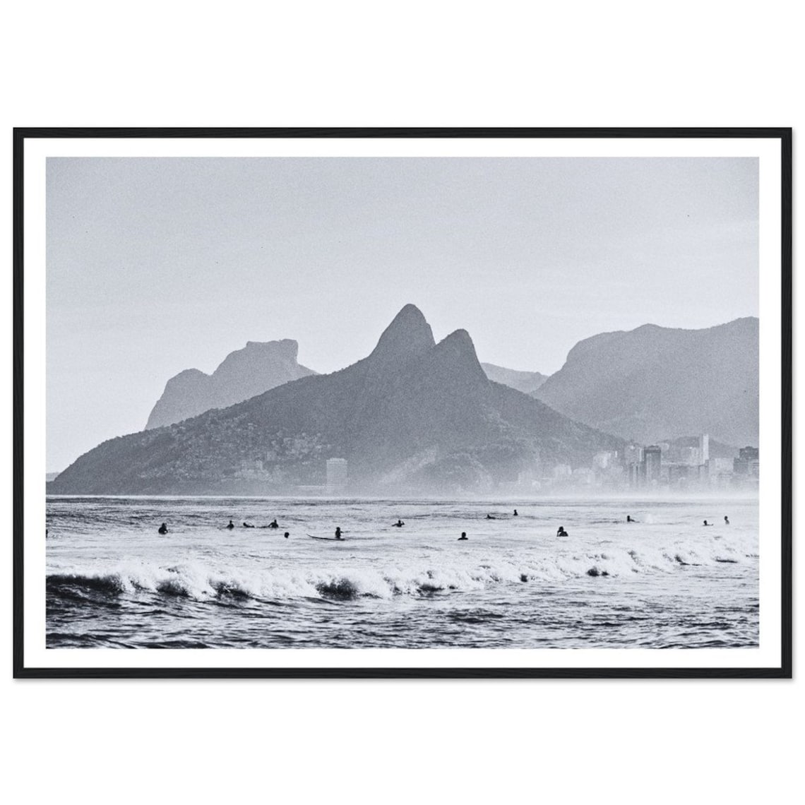 Rio De Janeiro Surf Print, Black And White Beach Photography