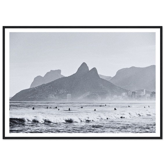 Rio De Janeiro Surf Print, Black And White Beach Photography