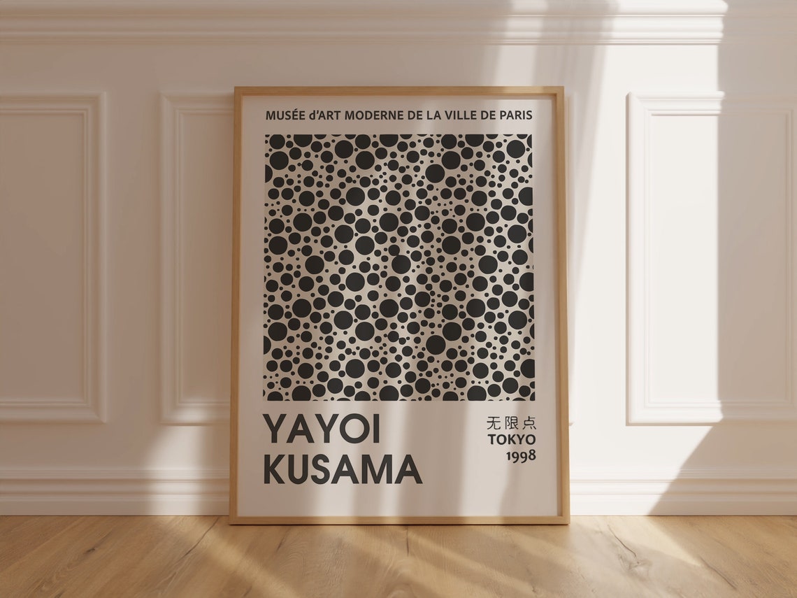 Yayoi Kusama Black Polka Dots Tokyo 1998 Museum Exhibition Poster