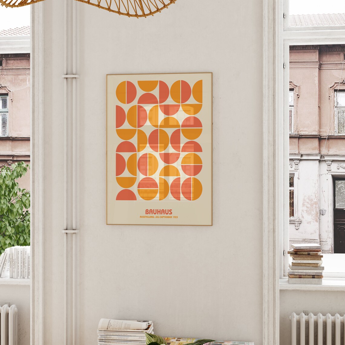 Bauhaus 1923 Geometric Orange and Red Circle Exhibition Poster - Image 6