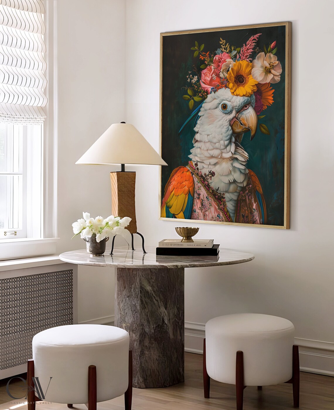 Parrot Bird Maximalist Eclectic Animal Portrait Print - Image 3
