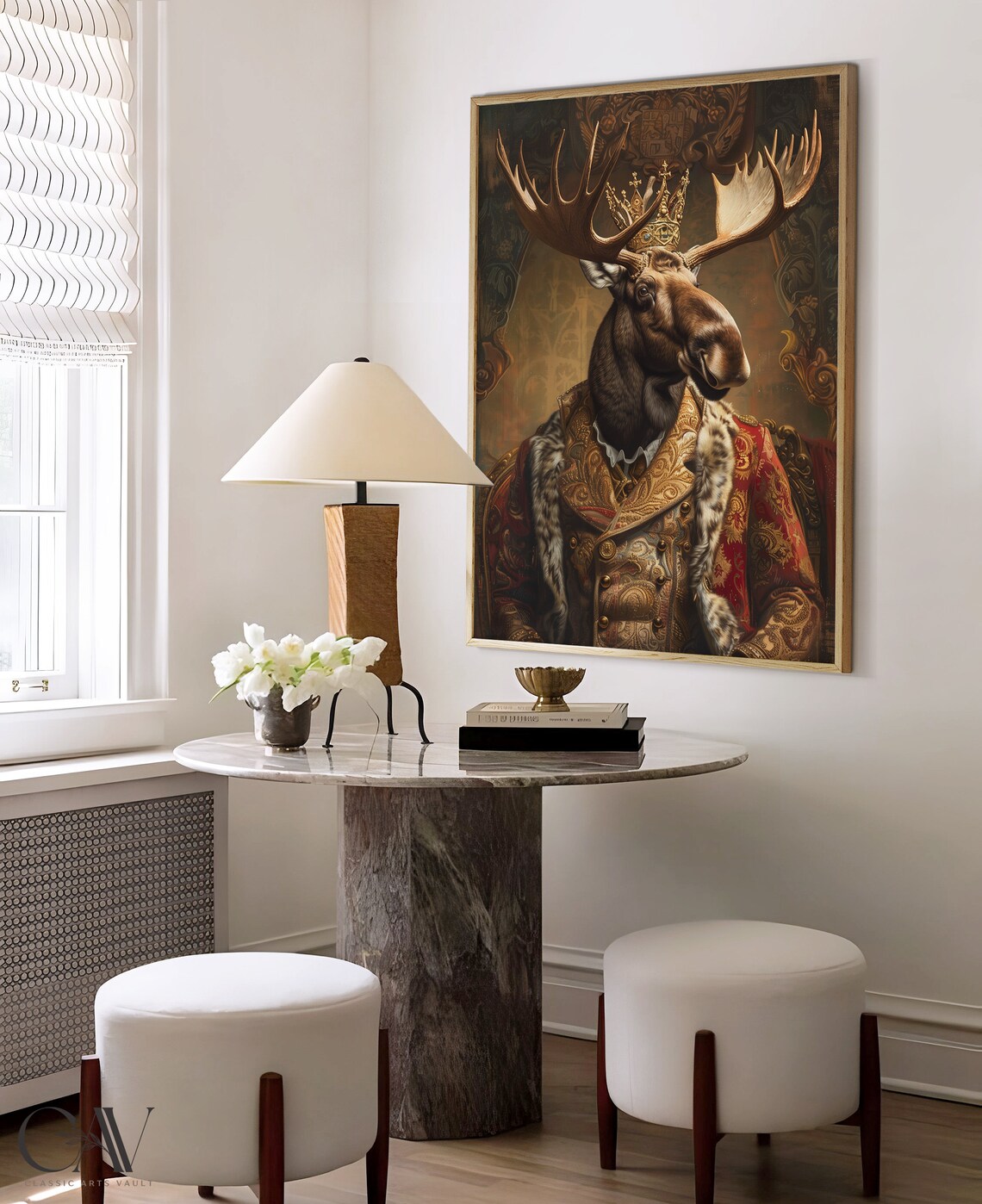 Moose Deer Royal Renaissance Portrait Vintage Art Print - Image 4