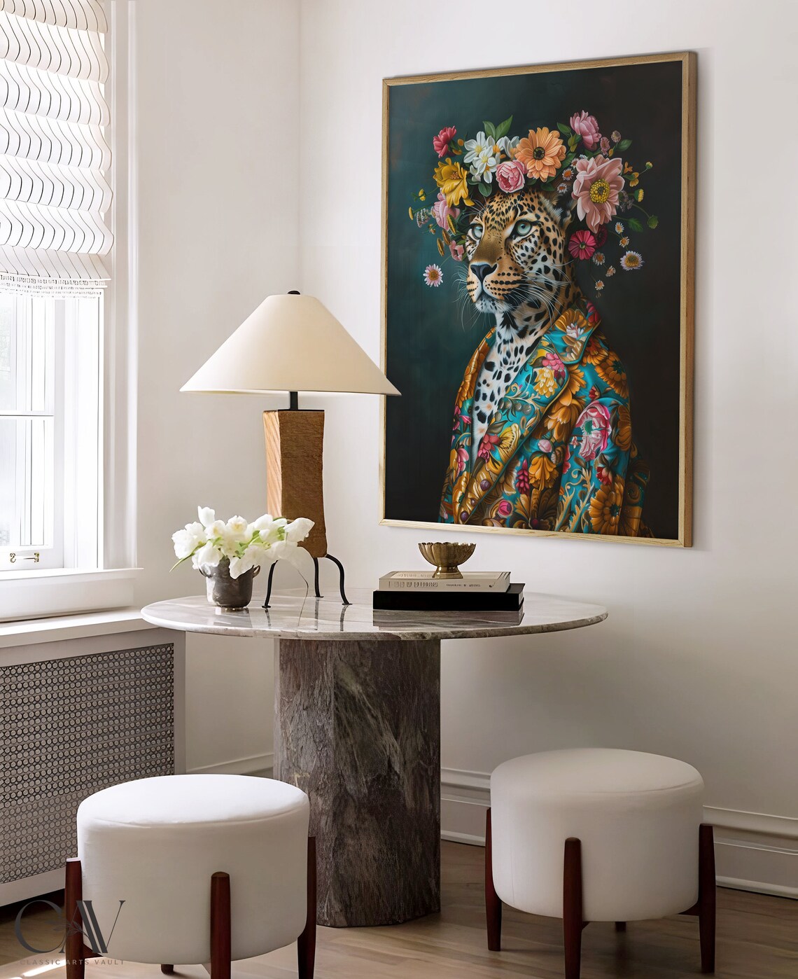 Leopard Maximalist Eclectic Animal Portrait Art Print - Image 4