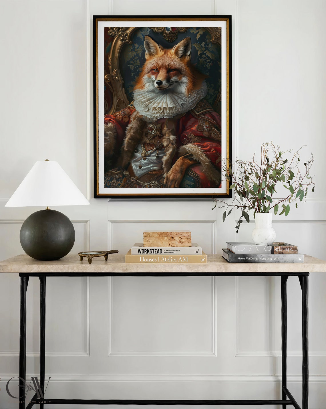 Noble Fox in Renaissance Ruff Collar Costume Portrait Poster - Image 4