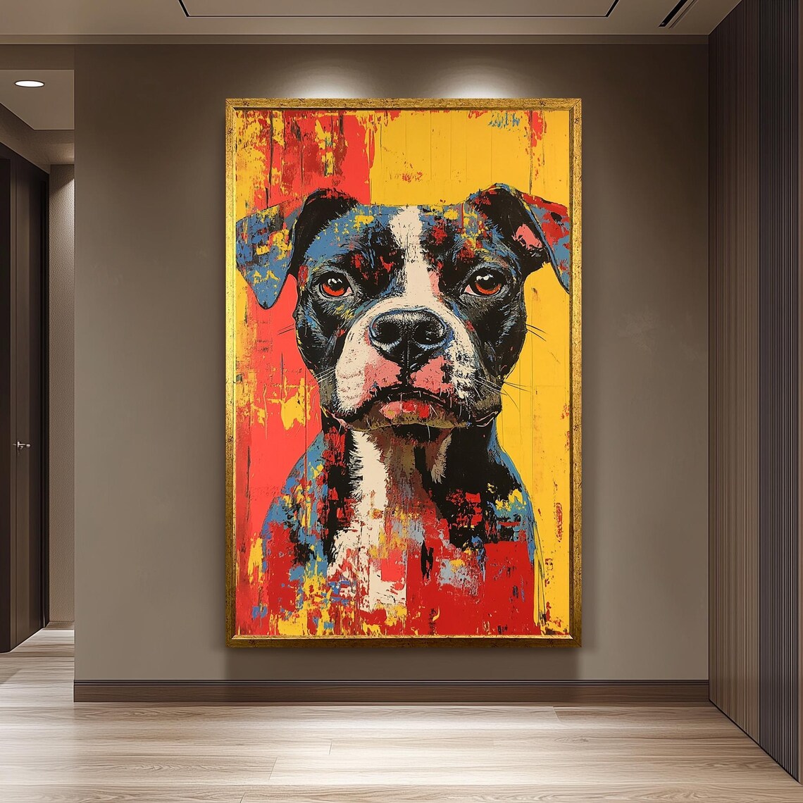 Boxer Dog Pop Portrait, Fun Artwork Enthusiasts