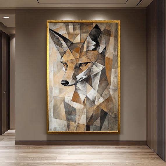 Abstract Geometric Cubist Fox Art Print