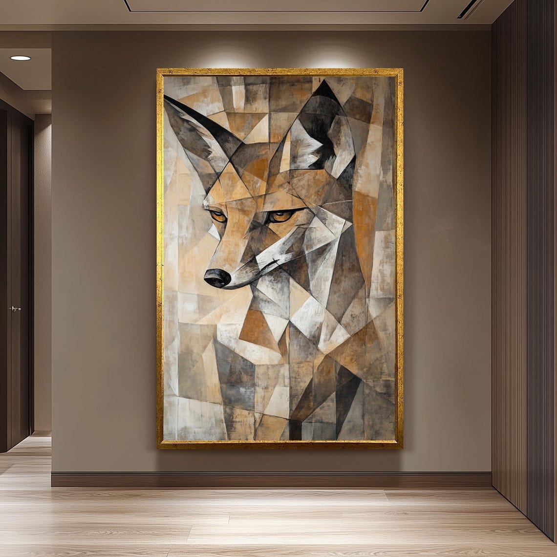Abstract Geometric Cubist Fox Art Print