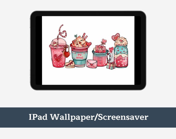 Aesthetic Ipad Wallpaper Cute Valentine Coffee Tablet Background Instant Ipad Wallpaper Coffee Ipad Screensaver