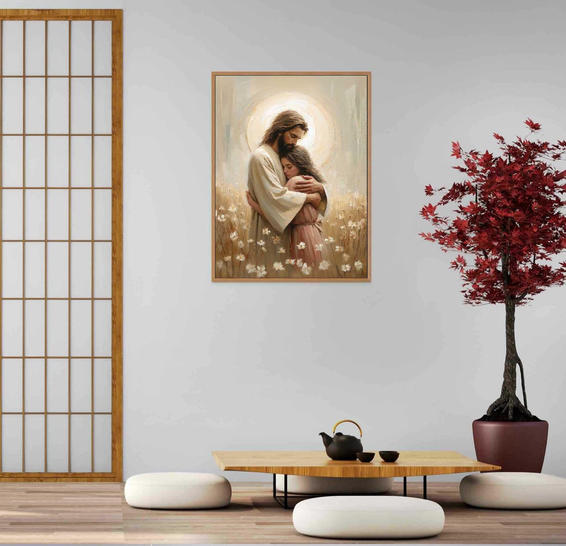 Love Of Christ - Jesus Hugging Girl, Christian Art - Image 5