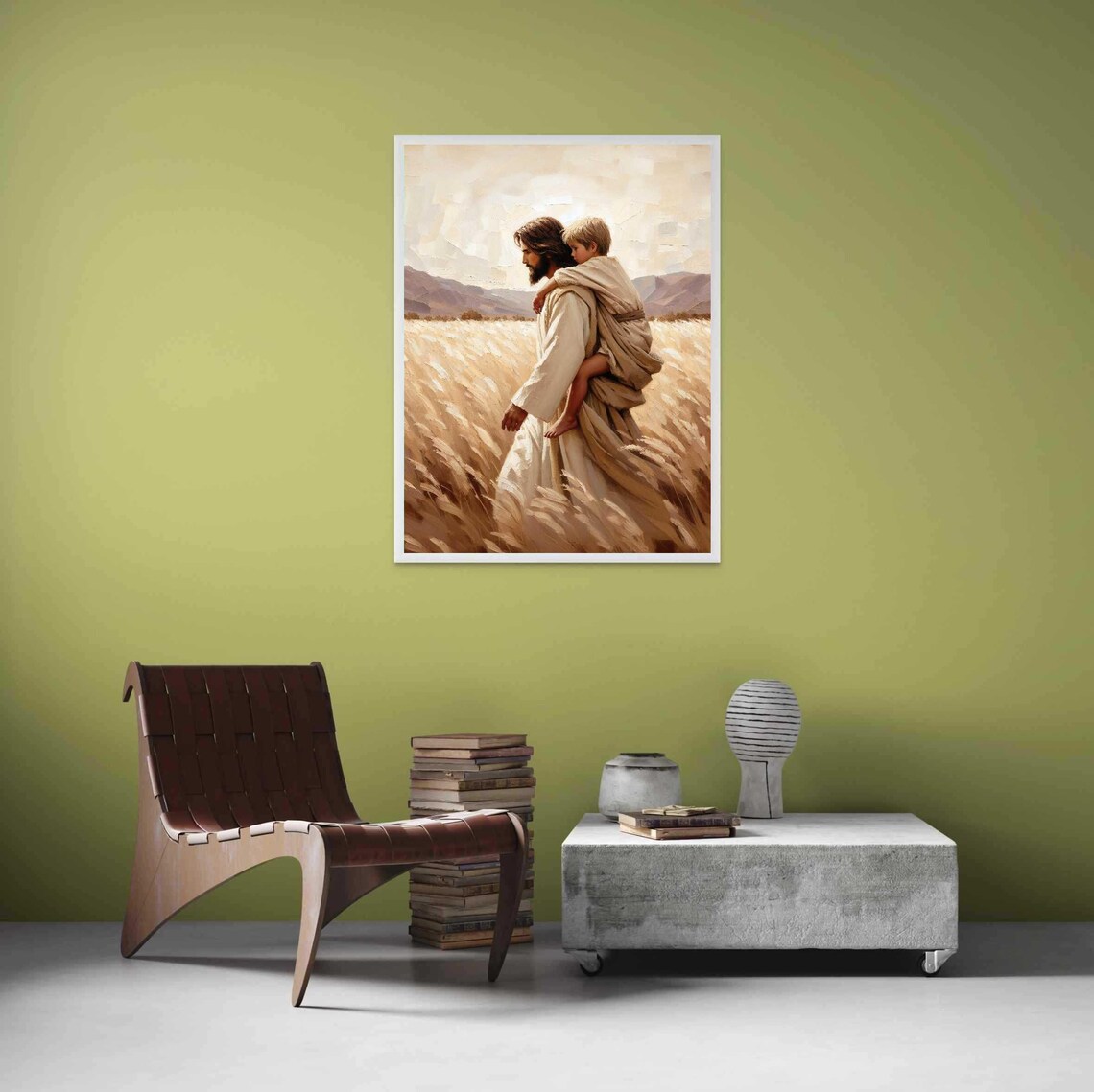 Jesus And Boy Christian Painting, Bible Wall Art - Image 3