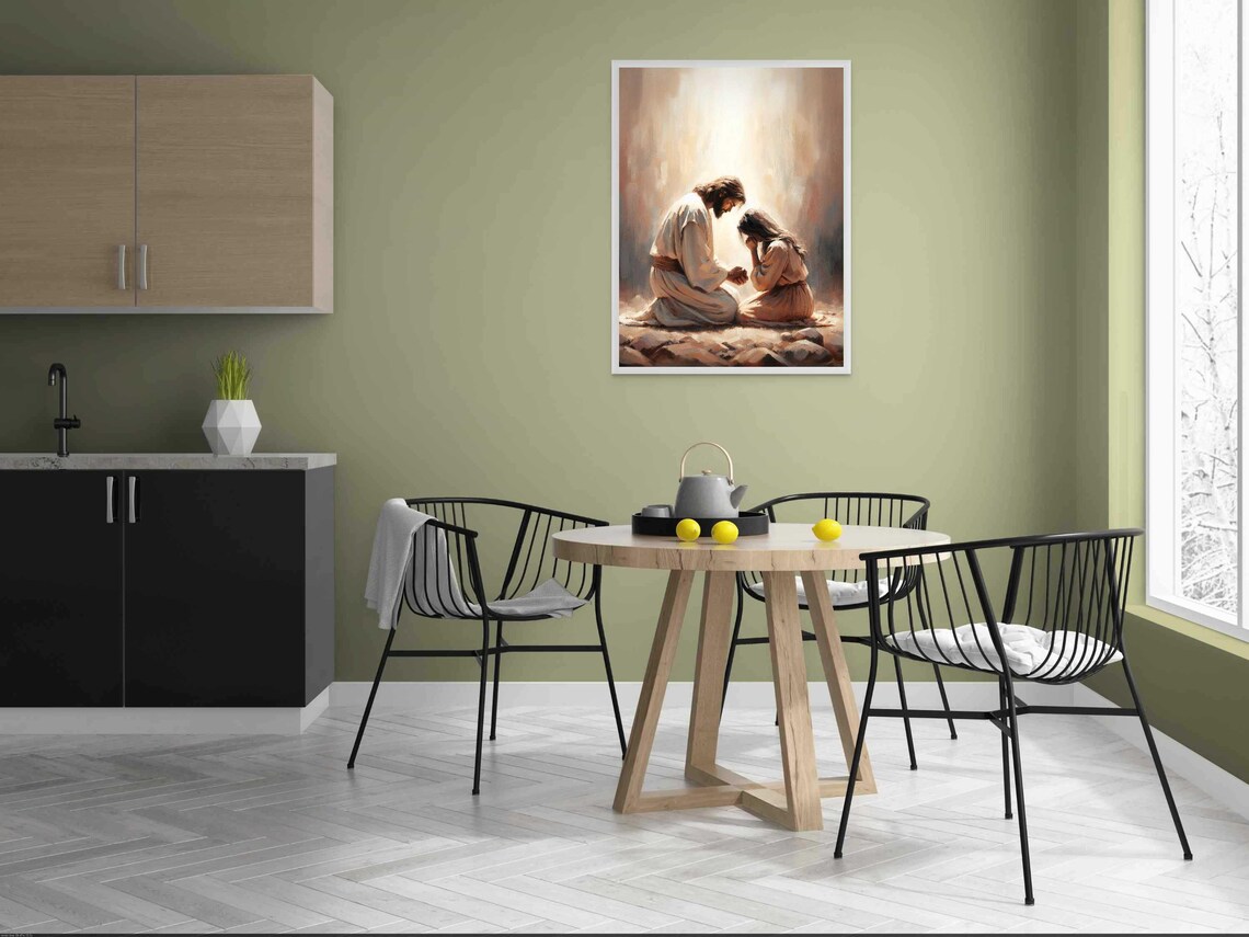 Moments For Prayer, Jesus And Girl Christian Portrait - Image 4