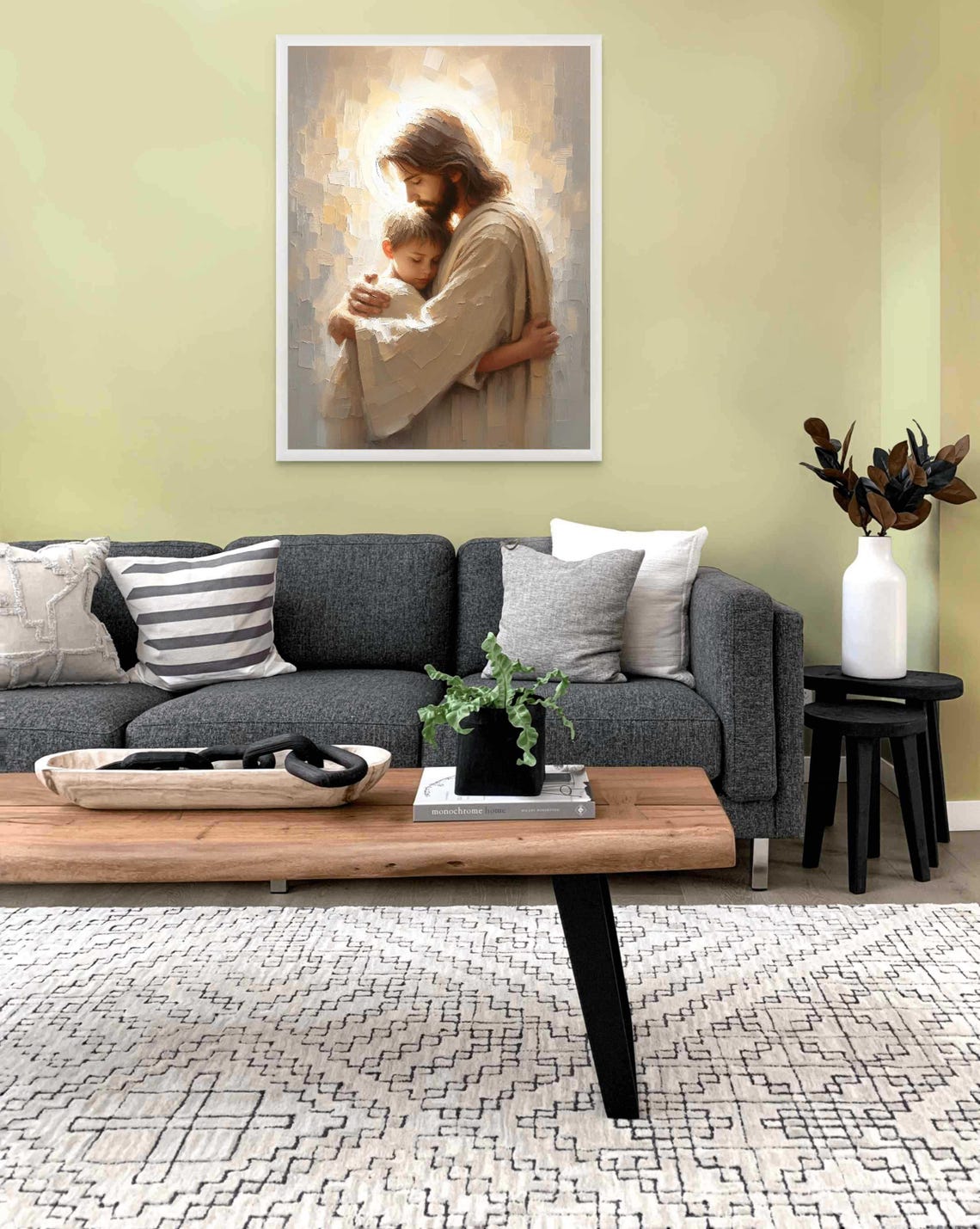 Loved And Saved Christian Painting, Jesus With Children - Image 2