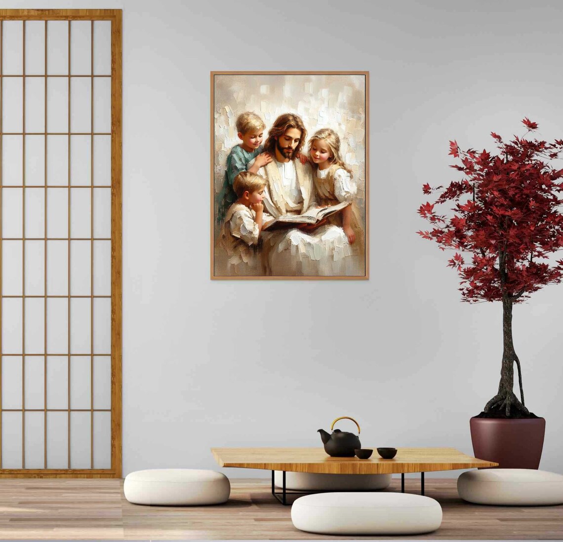 Jesus And Kids Christian Painting, Bible Art - Image 5