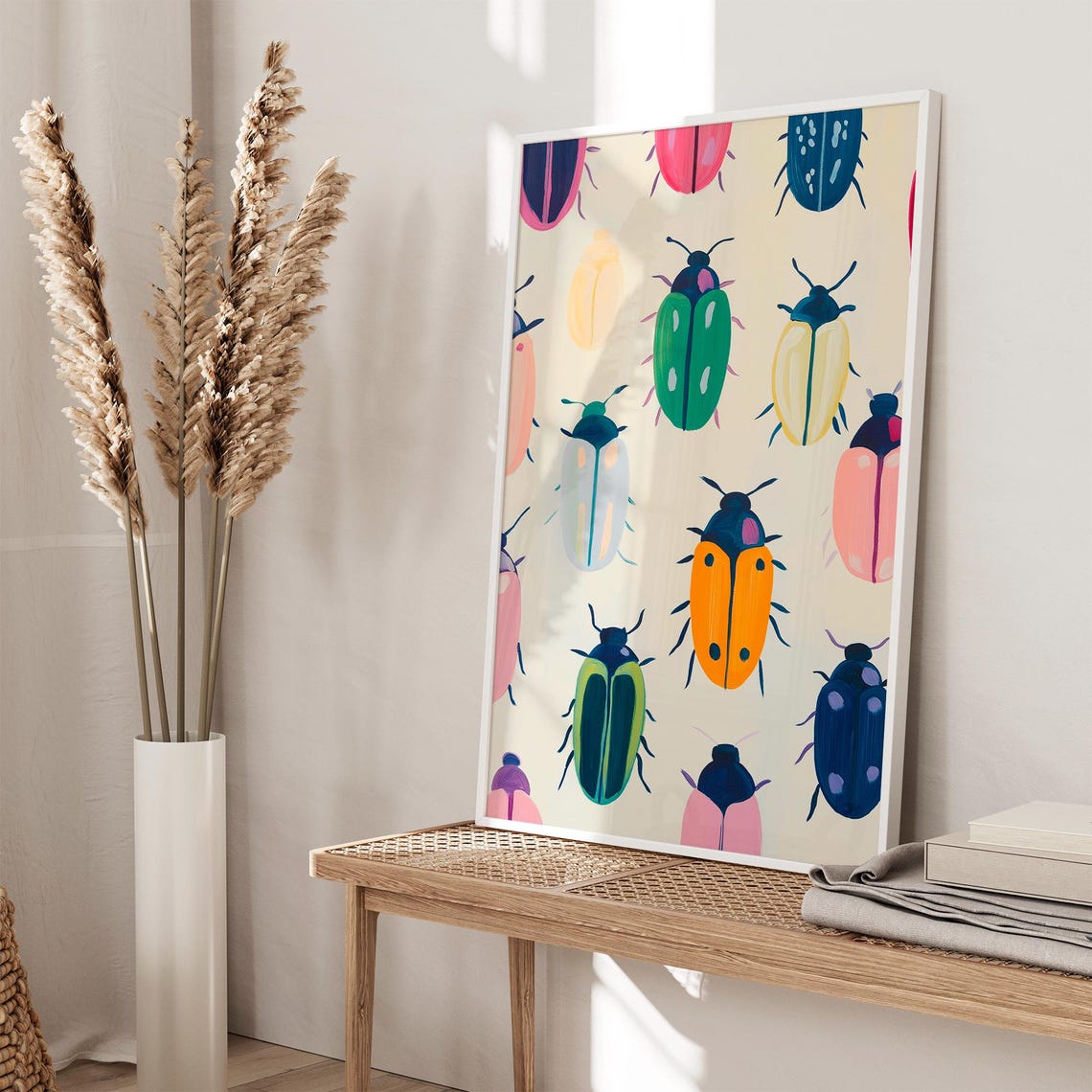 Rainbow Beetles Colorful Insect Print Dopamine Decor Colorful Bug Art Botanical Prints Insects Bugs Boho Nature - Image 3